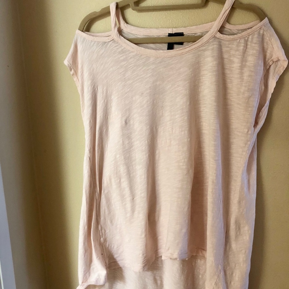 Left of Center Pink Cold Shoulder Long Hi Lo